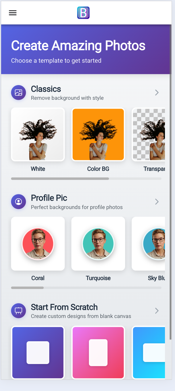 1-Click Templates - Choose from Classics, Profile Pic, and Start From Scratch